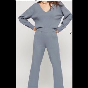 Dynamite knit lounging set in light blue.